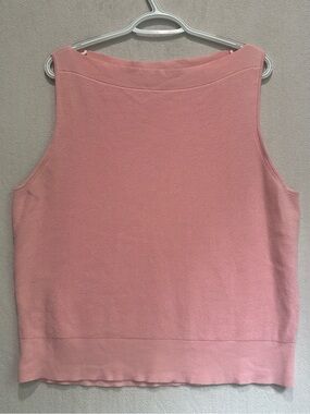 Banana Republic Pink Boatneck Sweater Sleeveless Knit Tank Sz XL Resortwear